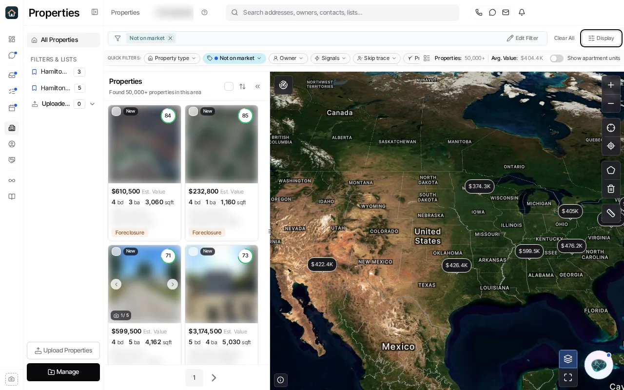 The Properties map view