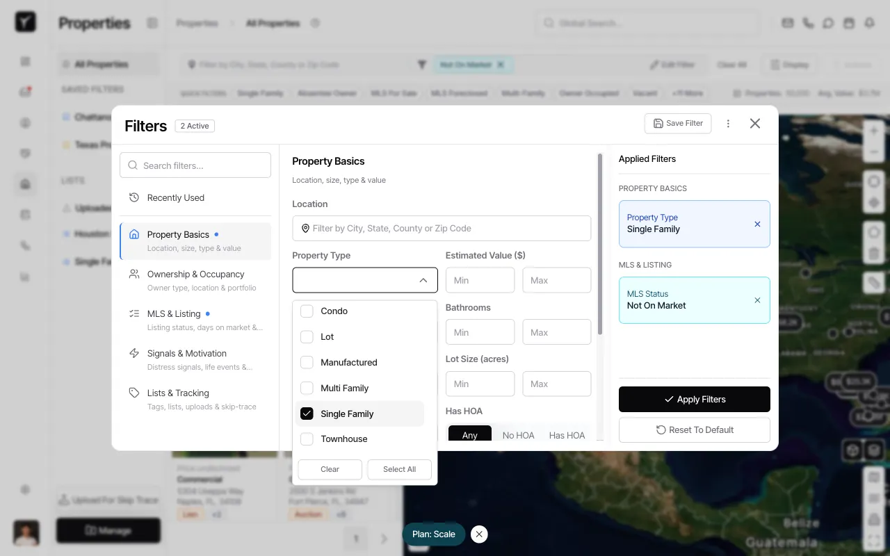Step 3: Expand the Property Type dropdown