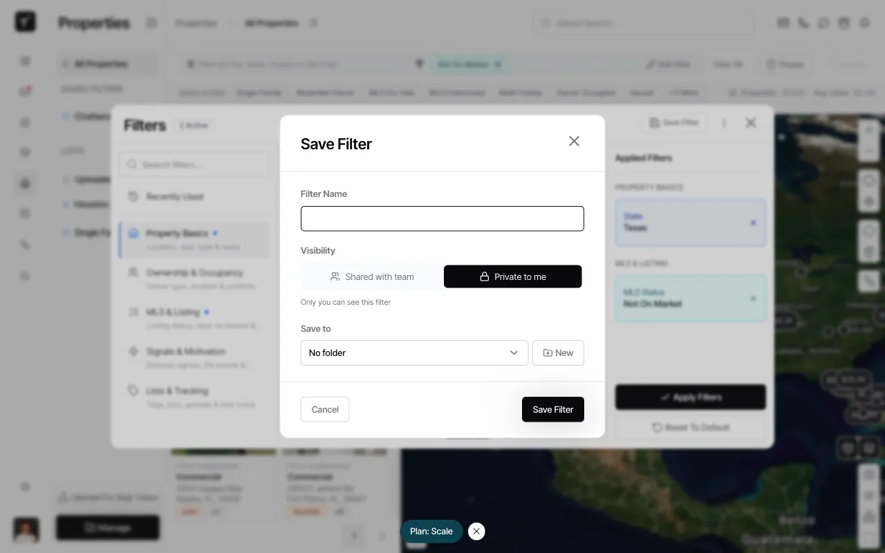 Step 7: Opening the save filter dialog