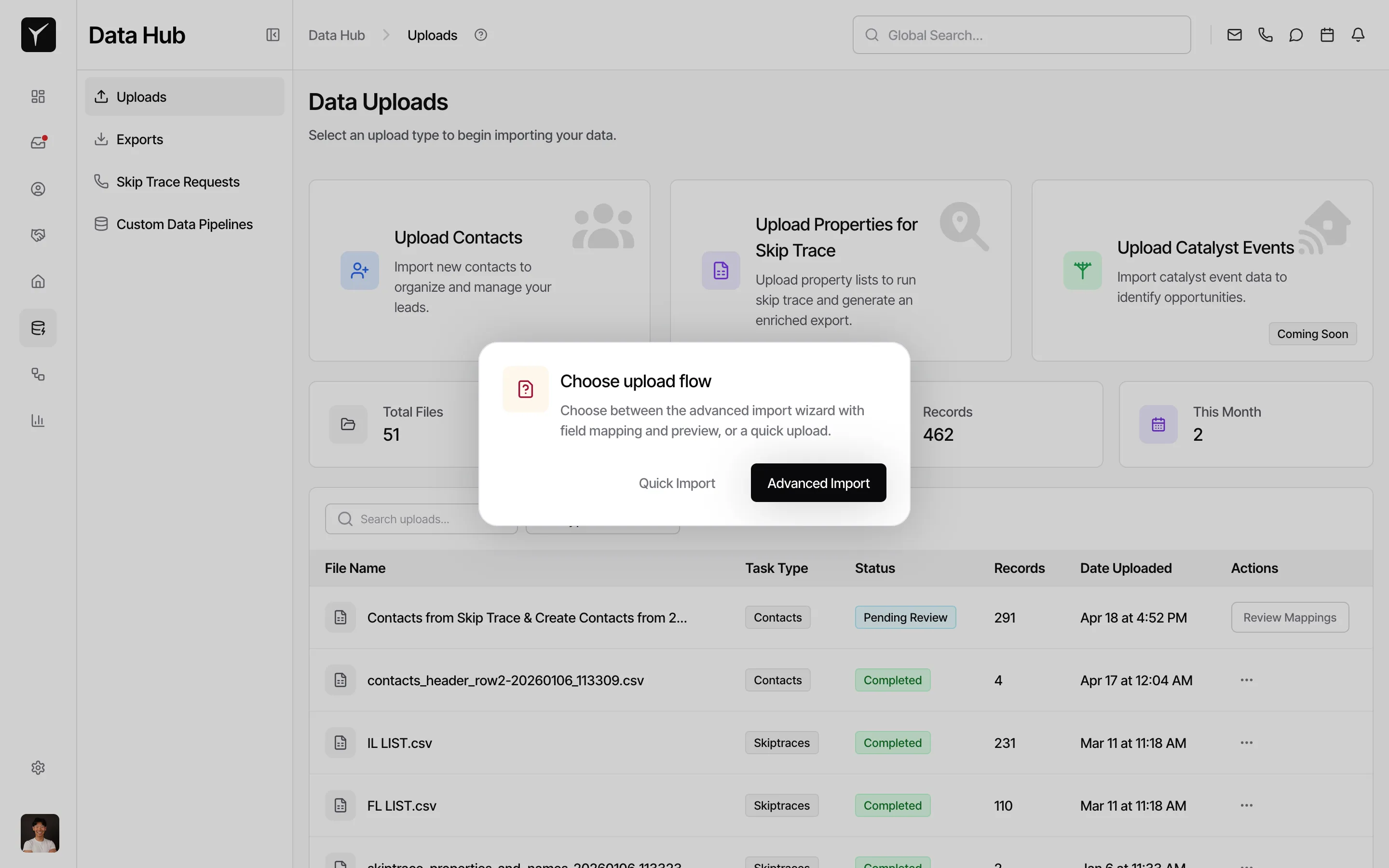 Choose upload flow